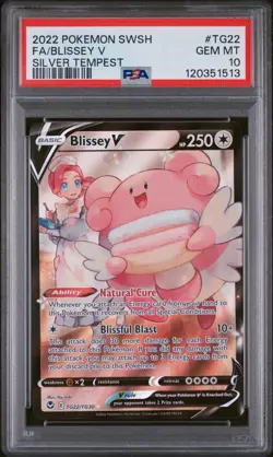 2022 Pokemon SWSH Silver Tempest Blissey V Trainer Gallery Holo TG22/TG30 PSA 10 - Image 1