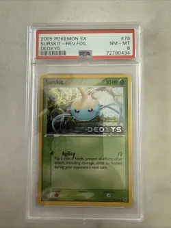 Pokemon 2005 EX Deoxys #78/107 Surskit Reverse Holo PSA 8 - Image 1