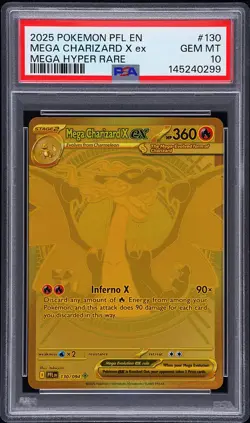 2025 POKEMON PFL EN-PHANTASMAL FLAMES MEGA HYPER RARE MEGA CHARIZARD X EX PSA 10 - Image 1