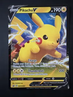 Pokemon 2021 Pikachu v SWSH061 Sword & Shield Black Star Promo Card - Image 3