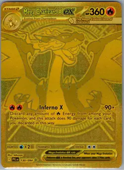 Mega Charizard X ex 130/094 ME02: Phantasmal Flames - Pokemon Card - NM - Image 1