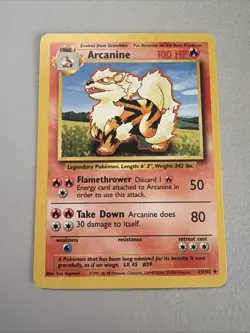 Pokemon Card Arcanine 23/102 Base Set Unlimited Uncommon Near Mint - Free Ship - Image 1