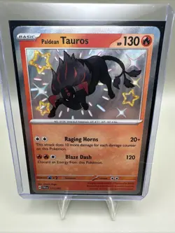 Pokemon TCG Paldean Tauros 111/091 Paldean Fates Shiny Holo Rare Card - Image 1