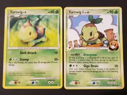 2 Cards Turtwig 131/147 and Turtwig GL SP 85/111 2009 Pokemon Cards Pokemon NM - Image 1