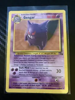 Pokemon Card Gengar 20/62 1ST EDITION Fossil Rare - Image 3
