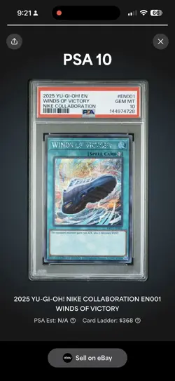 2025 Yu-Gi-Oh! Nike Collaboration Winds of Victory Air Max 95 Card EN001 PSA 10 - Image 1