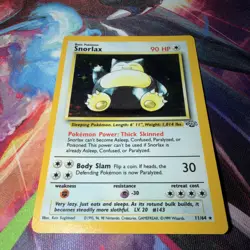 Pokemon TCG Snorlax Jungle Holo Unlimited Rare Card 11/64 LP - Image 1