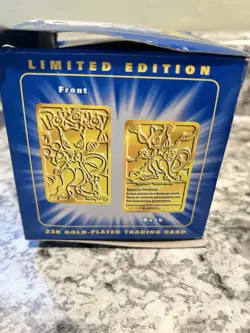 Vintage 1999 Burger King Mewtwo Pokemon 23K Gold Plated Card Sealed New In Box - Image 4