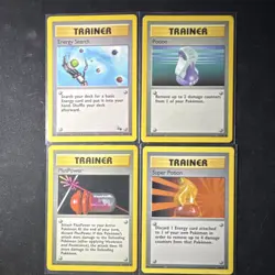 Pokemon TCG Base Set Trainer Card Lot 4 Wizards 1999 Energy Search PlusPower - Image 1