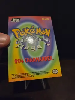 TOPPS Charmander E4 of 12 BLACK LOGO - Pokemon Card 🌟🌟🌟 - Image 4