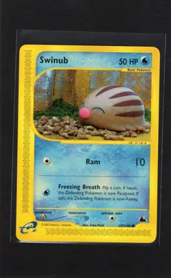 Swinub 107/144 Skyridge Non-Holo E-Series Pokemon TCG Card NM - Image 1