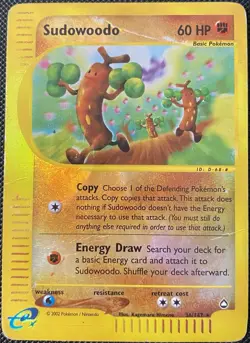 Sudowoodo 036/147 Aquapolis Reverse Holo *HEAVY DAMAGE* Pokemon Card - Image 1