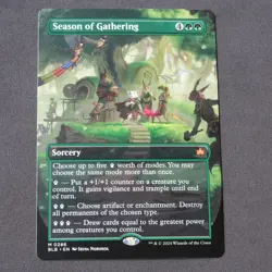 Season of Gathering (Borderless) 286 NM MTG Bloomburrow Mythic - Image 1