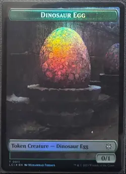 MTG Lost Caverns of Ixalan Dinosaur Egg/Dinosaur Double-Sided Token Foil(Common) - Image 1