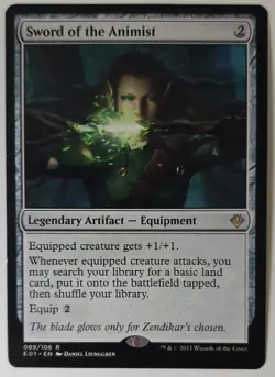 MTG Archenemy Nicol Bolas #089 Sword of the Animist Near Mint Condition - Image 1