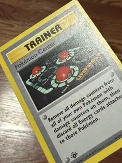 1st Edition Shadowless Pokemon Center! Base Set Trainer 85/102 MP* - Image 3