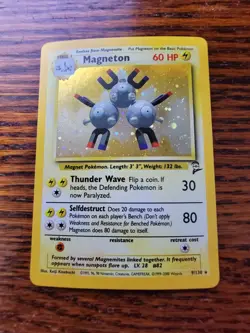MP - Pokemon TCG Magneton Base Set 2 9/130 Holo Unlimited Holo Rare - Image 1