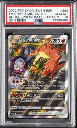 2022 POKEMON SWSH BLACK STAR PROMO #262 FULL ART/CHARIZARD VSTAR PSA 10 - Image 1