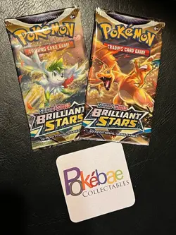 Pokemon TCG NEW Factory Sealed Brilliant Stars 2 Booster Packs Unweighted - Image 1