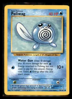 Pokemon Poliwag 059/102 Base Set LP - Image 1