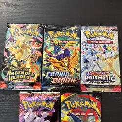 Pokemon TCG Pack Lot Of 5 Packs Ascended Heroes, Prismatic, Crown Zenith, DR, PF - Image 2