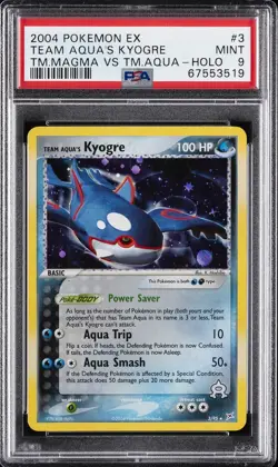 2004 POKEMON EX TEAM MAGMA VS TEAM AQUA #3 TEAM AQUA'S KYOGRE-HOLO PSA 9 - Image 1