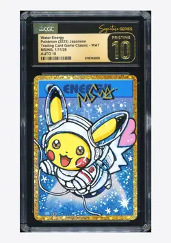 Pokemon CGC 10 PRISTINE AUTO 10 Water Energy Holo Msing 2023 #WAT CLK Japanese - Image 1