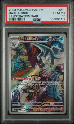 2023 POKEMON PAL EN-PALDEA EVOLVED ILLUSTRATION RARE #210 BAXCALIBUR PSA 10 - Image 1