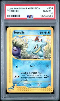 2002 POKEMON EXPEDITION #134 TOTODILE PSA 10 - Image 1