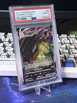 PSA 10 GEM MINT Mimikyu VMAX 069/172 Brilliant Stars Ultra Rare Holo Pokemon TCG - Image 2