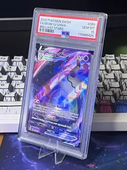 PSA 10 GEM MINT Mimikyu VMAX 069/172 Brilliant Stars Ultra Rare Holo Pokemon TCG - Image 3