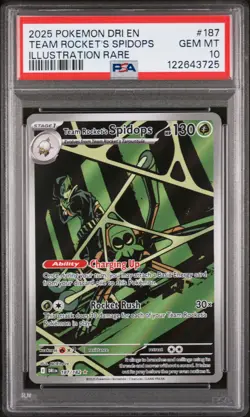 2025 POKEMON DRI EN-DESTINED RIVALS #187 TEAM ROCKET'S SPIDOPS PSA 10 - Image 1