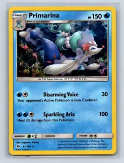 PRIMARINA (CRACKED ICE HOLO) 41/149 HOLO HOLO RARE DECK EXCLUSIVES POKEMON LP - Image 1