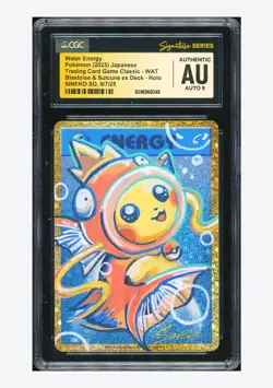 Pokemon CGC AUTH AUTO 9 Water Energy Holo Sineko So 2023 #WAT CLK Japanese #2 - Image 1