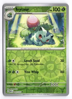 Pokemon 151 Ivysaur 002/165 Uncommon Reverse Holo - Image 1