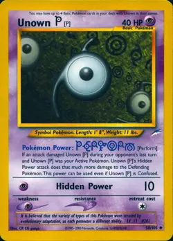 UNOWN [P] 58/105 UNCOMMON NEO DESTINY POKEMON UNLIMITED LP - Image 1