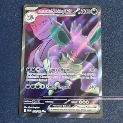Team Rockets Nidoking EX 216/182 Destined Rivals Ultra Rare Full Art Pokemon NM - Image 1