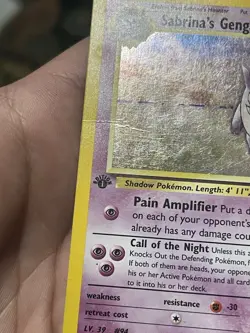 Pokemon TCG Sabrina's Gengar Holo Rare 1st Edition Gym Heroes 14/132 SWIRL MP - Image 2