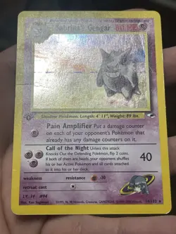 Pokemon TCG Sabrina's Gengar Holo Rare 1st Edition Gym Heroes 14/132 SWIRL MP - Image 3