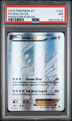PSA 7 NM Dialga EX 122/119 Pokemon Phantom Forces Silver Full Art - Image 1