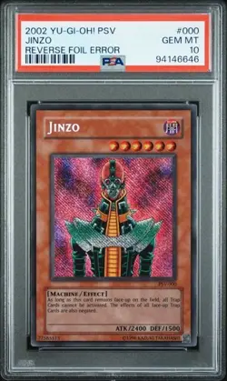 Jinzo *PSA 10* PSV-000 *Secret Rare* Reverse Foil Error *Pharaoh's Servant* 2002 - Image 1