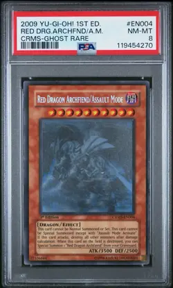 2009 Yugioh CRMS-EN004 Red Dragon Archfiend/Assault Mode Ghost Rare 1st PSA 8 - Image 1