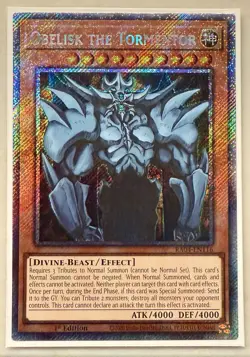 Yugioh! 1x Obelisk the Tormentor RA04-EN116 Platinum Secret Rare 1st Ed NM - Image 1