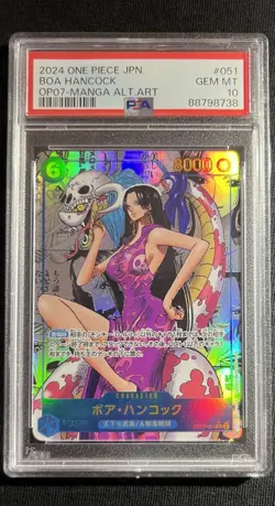 PSA 10 Boa Hancock Manga Alt Art Rare Japanese OP07-051 SR One Piece 2024 - Image 1