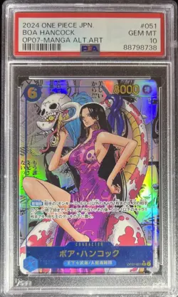 PSA 10 Boa Hancock Manga Alt Art Rare Japanese OP07-051 SR One Piece 2024 - Image 3