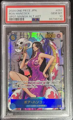 PSA 10 Boa Hancock Manga Alt Art Rare Japanese OP07-051 SR One Piece 2024 - Image 4