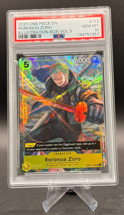 Roronoa Zoro OP07-113 PSA 10 Gem Mint One Piece Illustration Box Vol. 3 2025 EN - Image 1