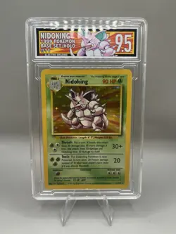 1st Edition Base Set Nidoking 11/102 Holo Rare Pokemon Card EGC 9.5 - Image 1