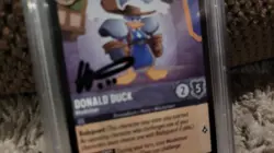 Disney Lorcana Promo Card Donald Duck signed Designer Ryan Miller PSA 9 Mint - Image 4