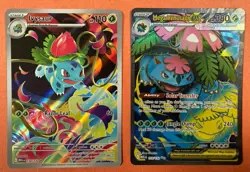 Pokemon Ivysaur & Mega Venusaur EX Set Holo Mega Evolution 2 Card Lot - Image 1